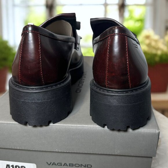 Vagabond Shoemakers Cosmo 2.0 Leather Tassel Lug Loafer Dark Bordo Women EU 40 - Picture 11 of 16